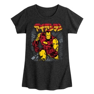 Girls' - Marvel - Iron Man Katakana Fitted Short Sleeve Graphic T-Shirt - 1 of 4