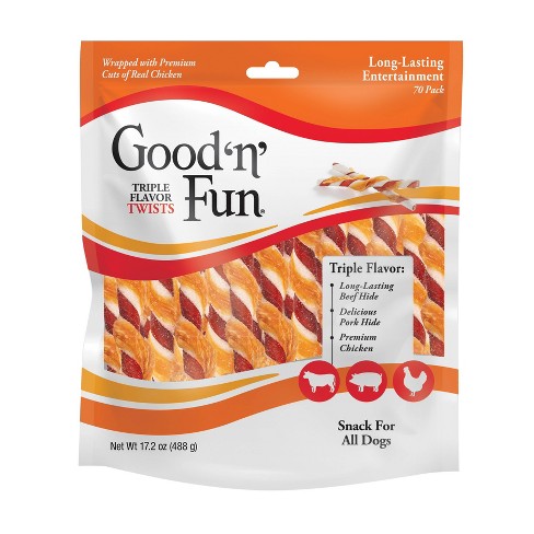 Good n Fun Rawhide Twist Dog Treat With Pork Chicken Beef Flavor 17.2oz Target