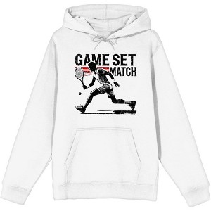 "Game Set Match" Tennis Sports Adult Long Sleeve Hoodie - 1 of 3