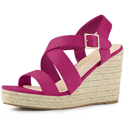 Allegra K Women's Espadrilles Platform Slingback Wedges Sandals