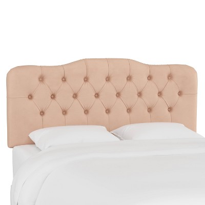 King Tufted Headboard Velvet Soft Pink - Skyline Furniture