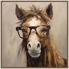 Kate & Laurel All Things Decor 30"x30" Sylvie Hay Those are My Glasses Horse Framed Canvas by The Creative Bunch Studio Beaded Gold - 2 of 4