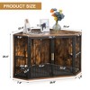 VECELO 43.3" Dog Crate, Indoor Dog Kennel Indoor with Cushion & 2 Removable Trays, Wooden Decorative Pet House for Large/Medium Dogs, Brown - 3 of 4