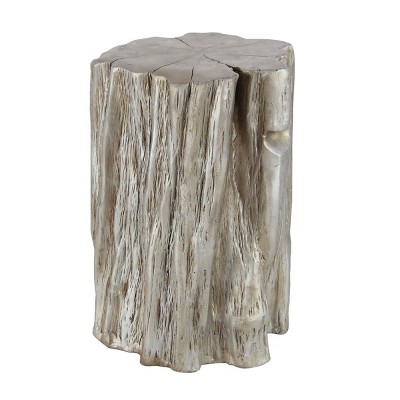 Eclectic Tree Trunk Inspired Foot Stool Silver - Olivia & May
