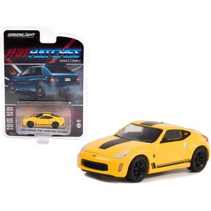 2019 Nissan 370Z (Heritage Edition) Chicane Yellow with Black Stripes "Hot Hatches" Series 1/64 Diecast Model Car by Greenlight - 1 of 3