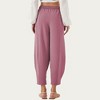 Anna-Kaci Women’s Relaxed Fit Lounge Pants with Soft Draped Fabric Elastic Drawstring Waistband and Wide Tapered Legs - 3 of 4