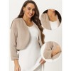 INSPIRE CHIC Women's Long Sleeve Open Front Cropped Winter Faux Fur Jacket - 2 of 4