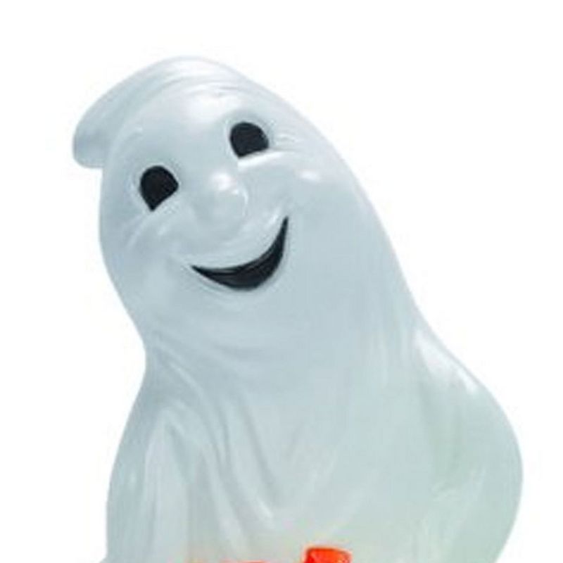 Union Products 56480 60-Watt Light Up Ghost and Pumpkin Halloween Outdoor Garden Statue Decoration Made from Blow-Molded Plastic, White/Orange, 2 of 7