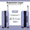 3 Piece Luggage Sets PC Lightweight & Durable Expandable Suitcase with Two Hooks, Double Spinner Wheels, TSA Lock - 4 of 4