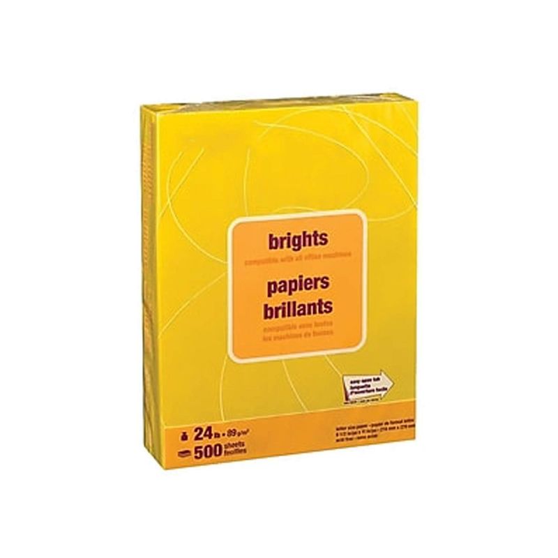 MyOfficeInnovations Brights 24 lb. Colored Paper Yellow 500/Ream (20102) 733077, 2 of 3