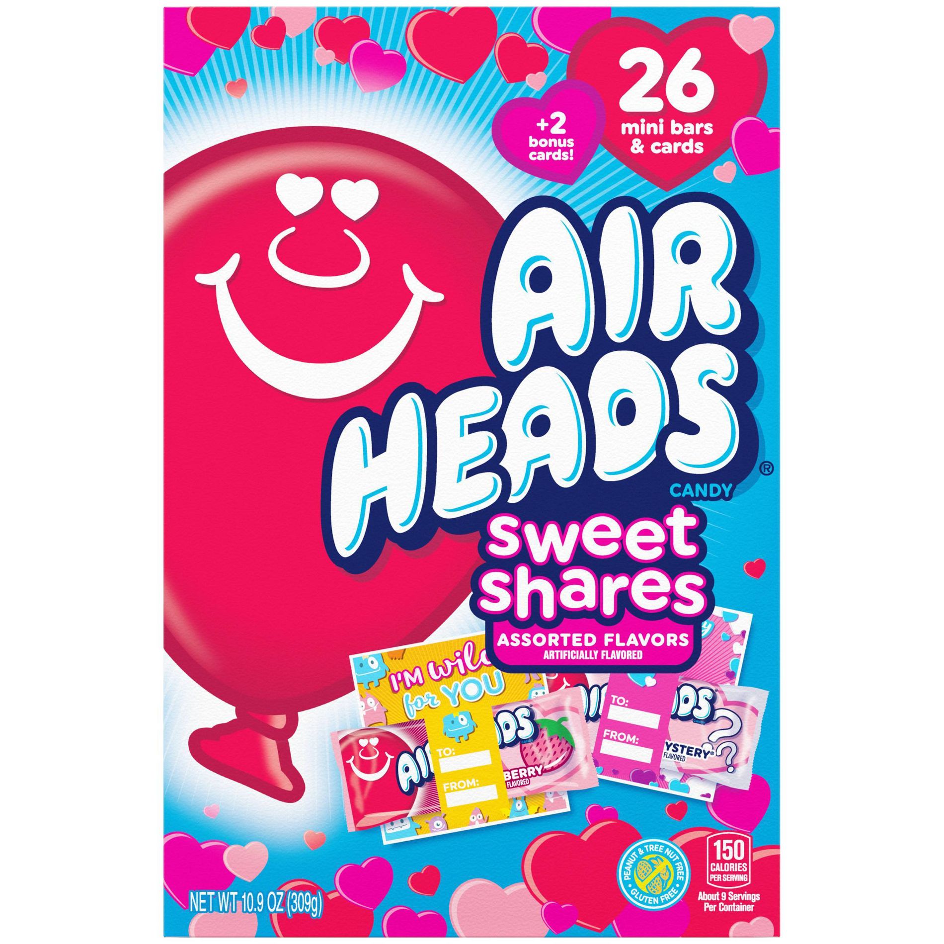 Airheads Valentine's Mini Bars Classroom Exchange Candy Kit - 11oz