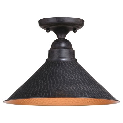 Vaxcel Outland 1 - Light Semi-Flush Mount in  Aged Iron/Light Gold