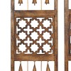 Wood Geometric Intricately Carved Wall Decor with Bells Set of 3 Brown - Olivia & May: Iron Frame, Nautical Art, Vertical Display - 3 of 4