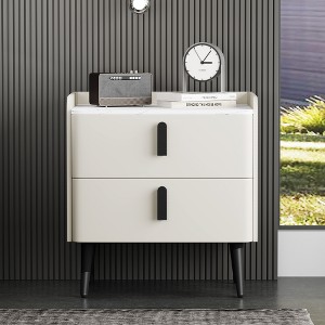 LIVAREEmlen Nightstand with 2 Drawers, Night Stand with Marble-Pattern Tabletop, Modern Beside Table for Bedroom, End Table for Living Room - 1 of 4