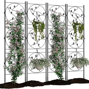21x72in Metal Garden Trelli for Climbing Rose, Vine, Vegetable & Flower, Rustproof Plant Support for Potted Plant, Houseplant & Patio Gardening, 4Pcs - 1 of 4