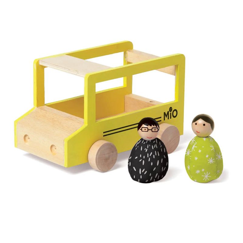 Manhattan Toy MiO School Bus + 2 People Modular Wooden Building Set Playset, 2 of 5