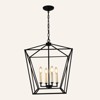 PAKOKULA Farmhouse 4-Light Black Geometric Industrial Chandelier - 3 of 4