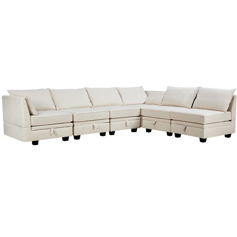 115" Modular Sectional Sofa Couches, Convertible Sofa Bed with Storage Seat-ModernLuxe, 5 of 13
