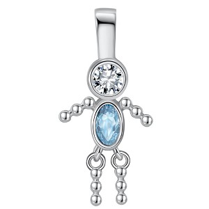 Baby Boy Birthstone Charm for Mom |Girl Birthday Kids for Family Tree Grandma Grandkids Necklace by Ginger Lyne CZ  Sterling Silver - 1 of 4