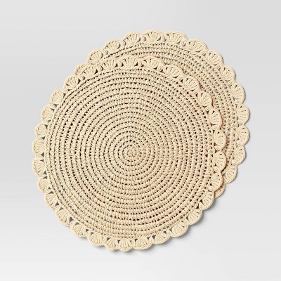 2pk 15" Round Crochet Paper Charger - Threshold™