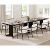 Homhougo 71" Large Dining Table for 6 to 8 People, Modern Dinner Table with Unique Wooden Legs, Rectangle Dining Table for Kitchen Black - 3 of 4