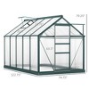 6' x 10' Greenhouse for Outdoors, Polycarbonate Greenhouse with Rain Gutter and Roof Vent, Aluminum Walk-in Green Houses for Outside - 3 of 4