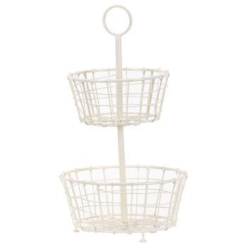 Metal Two Tier Decorative Storage Basket - Foreside Home & Garden