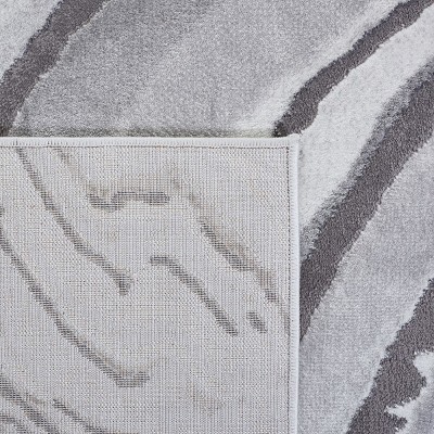 Luis Light Grey and Gray Square Synthetic Area Rug