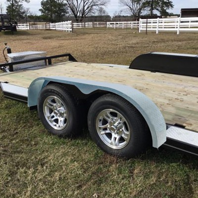 66" x 9.1" x 20" Steel Plate Tandem Axle Trailer Fenders, Heavy Duty Tandem Round Trailer Fenders Compatible with 13"-15" Wheels, Set of 2, Grey