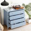 VYNXARIA Drawer Dresser side cabinet,buffet sideboard,buffet service counter,solid wood frame,retro shell handle£¬Grayish Blue - 2 of 4