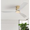 52 Inch Low Profile Ceiling Fan DC 3 Solid Wood Fan Blade Noiseless Reversible Motor Remote Control Without Light - 3 of 4