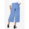 Jessica London Women's Plus Size Stretch Cotton Chino Wide-Leg Crop - 3 of 4