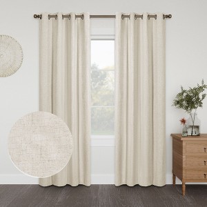 Awesome Home  Linen Slub Blackout Grommet Pair (2 Panels) - 1 of 4