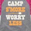 Girls' - Instant Message - Camp Smore Worry Less Shirt Tail Raglan Graphic T-shirt - 2 of 4