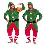 FUNZIEZ! - Holiday Elf Slim Fit Men's Novelty Union Suit Costume for Halloween