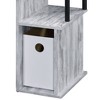 Vynxaria Writing Desks Antique White Black Computer Desk Vintage Farmhouse for Home Offices Compact and Portable - 4 of 4