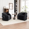 SEYNAR Modern Glam Velvet 360 Degree Swivel Accent Armchair with Tufted Back Set of 2 - 4 of 4
