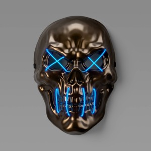 Adult Accessories Light Up Grim Skull Mask - Hyde and EEK! Boutique™ - 1 of 4