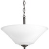 Progress Lighting Joy Collection 3-Light Semi-Flush Fixture, Antique Bronze, White Etched Glass Shade - image 4 of 4