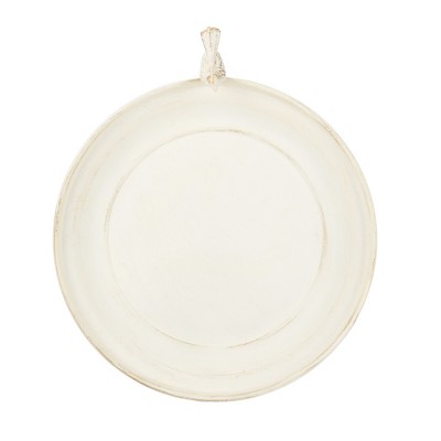 Pearl White Metal Scrolled Outdoor Bird Bath Stand