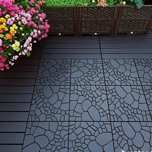KTMBDW Plastic Interlocking Deck Tiles, 44 Pack , 12"x12" Waterproof Outdoor Flooring All Weather Use, Patio Floor Decking Tiles for Porch Backyard - 1 of 4