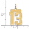 Black Bow Jewelry 14k Yellow Gold, Jersey Collection, Medium Number 13 Pendant - 4 of 4