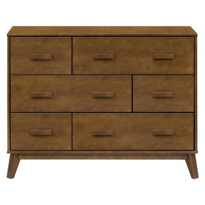 Natural Walnut Mid-Century Modern 6-Drawer Dresser