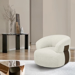 Nebula Vortex 33.1''Swivel Barrel Accent Chairs Upholstered Living Room Round Armchair - 1 of 4