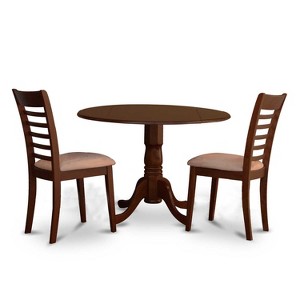 Kitchen Table Set with Chairs - Round Dining Table & 4 Chairs - Modern Style - Asian Hardwood - 1 of 4