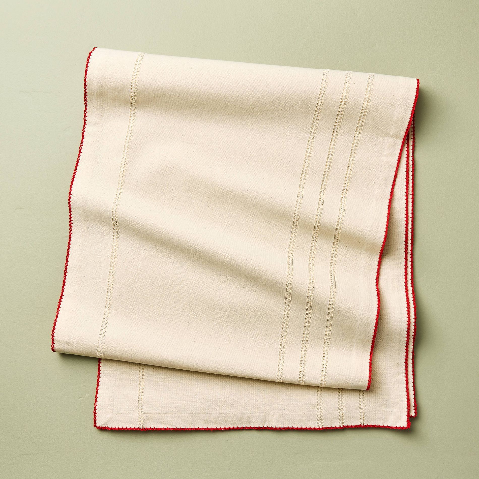 90"x20" Red Trim Table Runner - Hearth & Hand™ with Magnolia