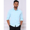 INSPIRE CHIC Men's Point Collar Button Long Sleeve Solid Color Business Dress Shirt - 4 of 4