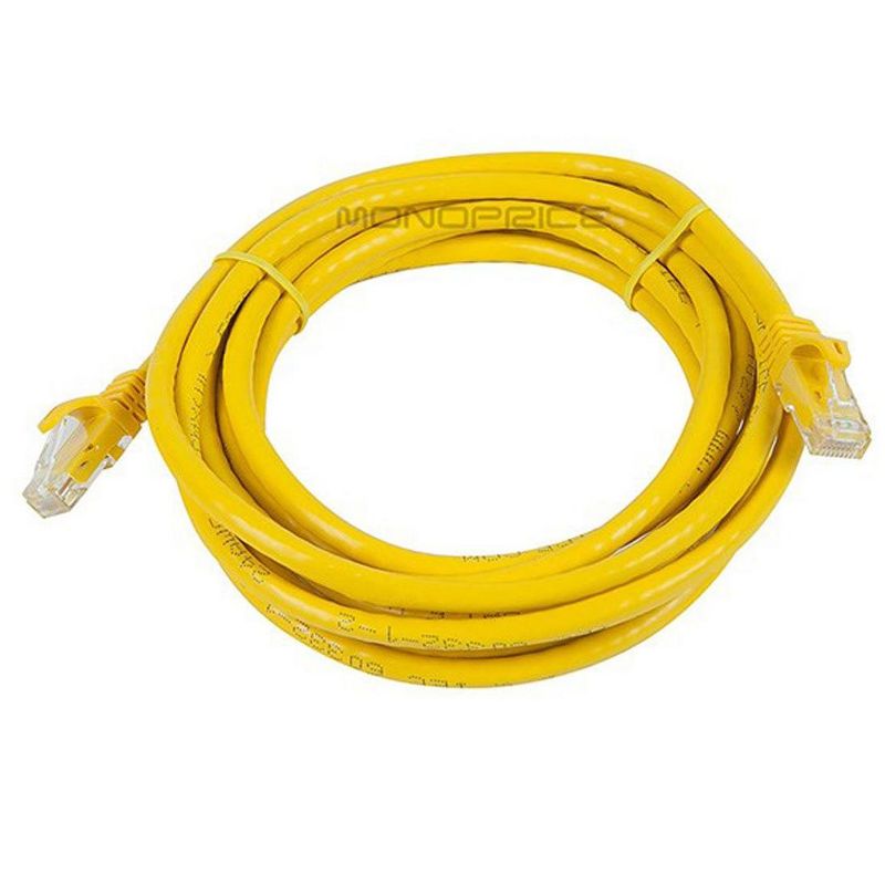 Monoprice Cat6 Ethernet Patch Cable - 10 Feet - Yellow | Network Internet Cord - RJ45, Stranded, 550Mhz, UTP, Pure Bare Copper Wire, 24AWG - Flexboot, 2 of 3