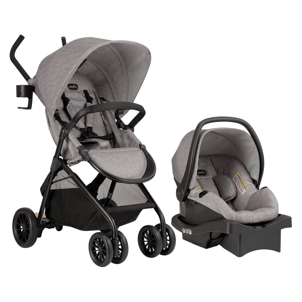 Photos - Pushchair Evenflo Sibby Travel System with Stroller & Car Seat - Mineral Gray 