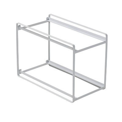 White Steel 2-Tier Sliding Basket Organizer